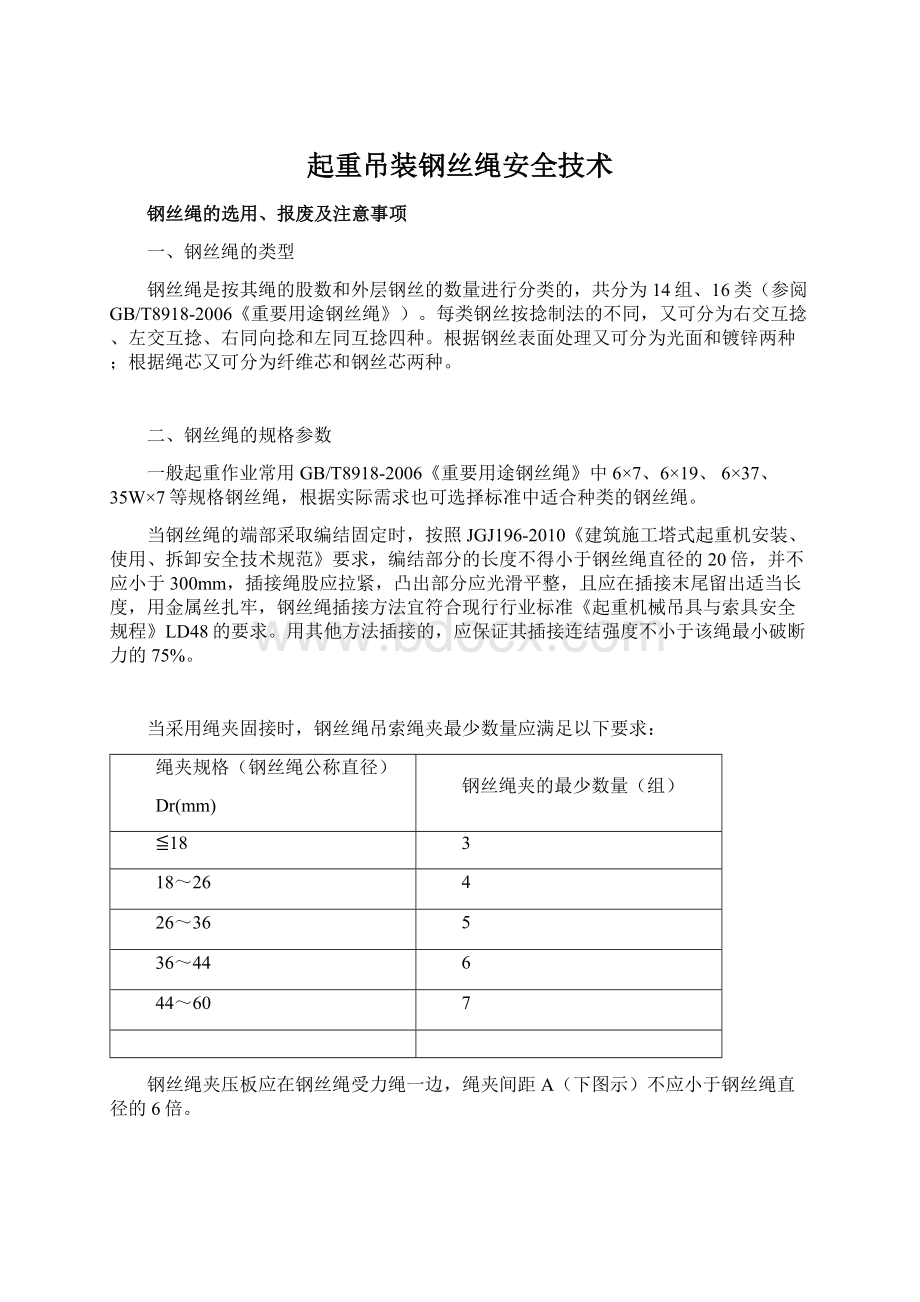 起重吊装钢丝绳安全技术文档格式.docx