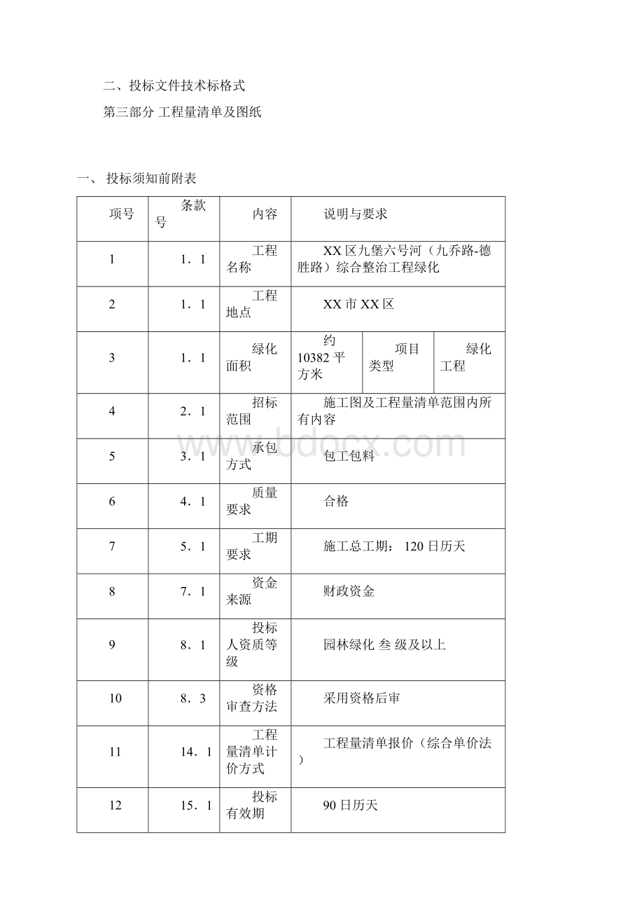 XX市园林绿化工程施工招标文件模板.docx_第3页