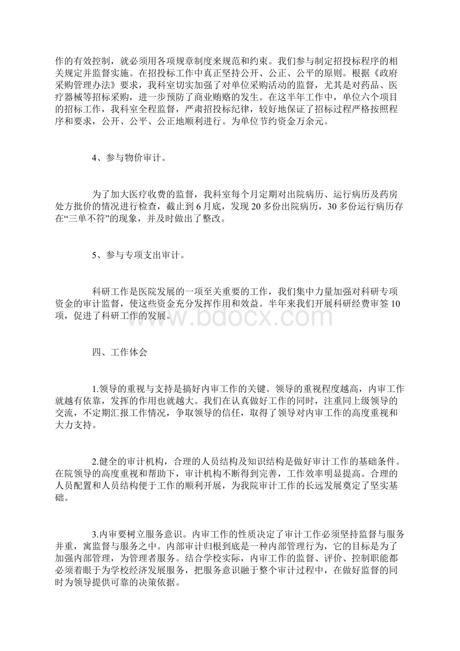 医院审计个人工作总结.docx_第3页