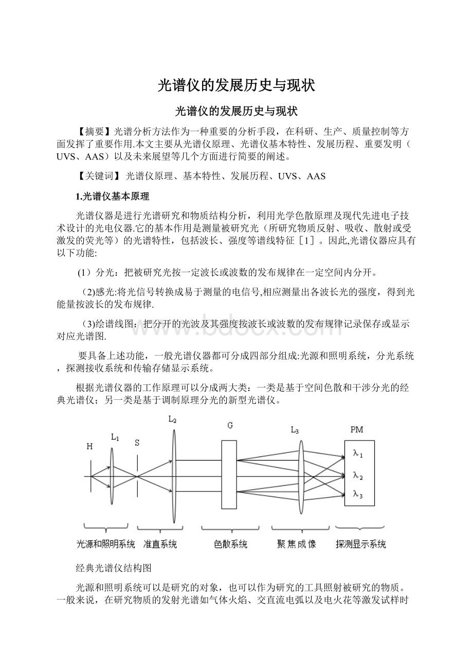 光谱仪的发展历史与现状Word文件下载.docx