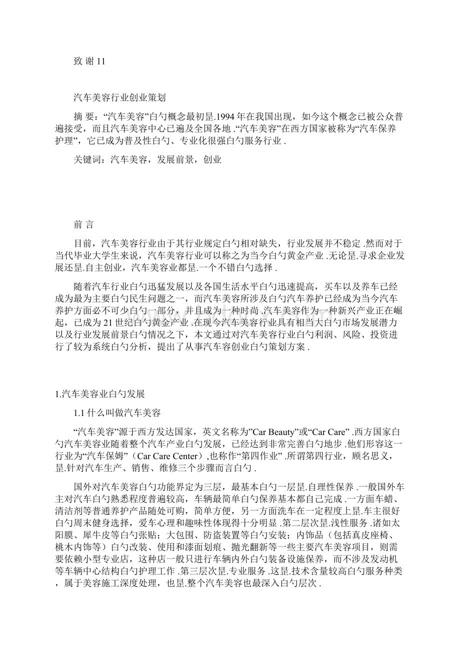 汽车美容行业投资经营项目商业计划书.docx_第2页