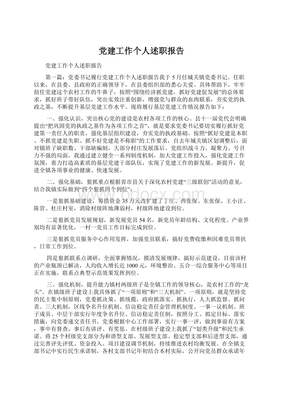 党建工作个人述职报告文档格式.docx