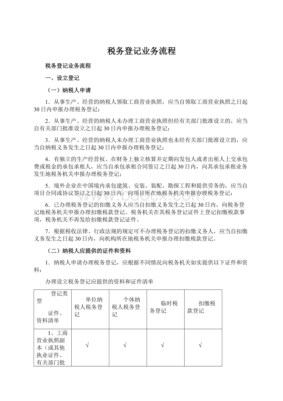 税务登记业务流程Word文档下载推荐.docx_第1页