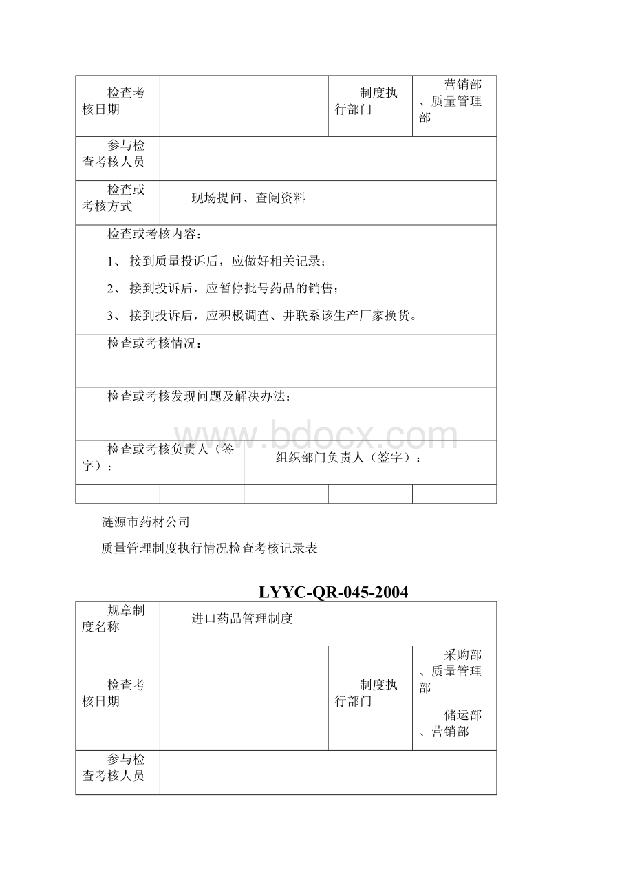 质量管理制度执行情况检查考核记录表全.docx_第3页