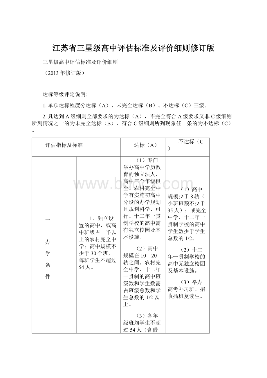 江苏省三星级高中评估标准及评价细则修订版.docx_第1页