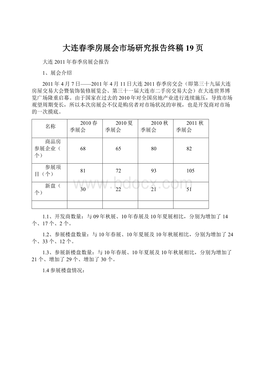 大连春季房展会市场研究报告终稿19页.docx