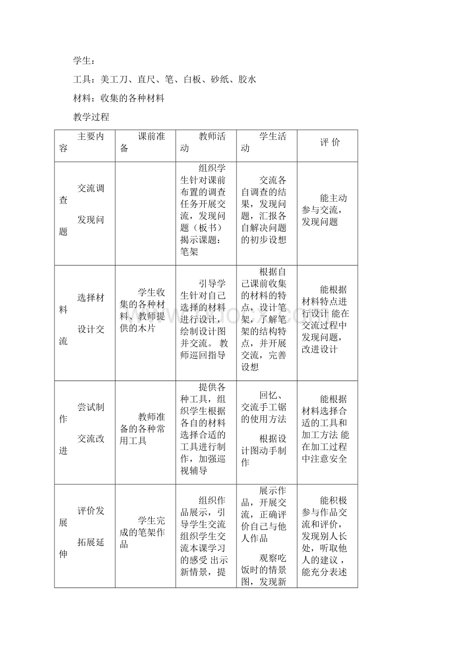 五年级下册综合实践活动教案主题三学做小木工全国通用文档格式.docx_第2页