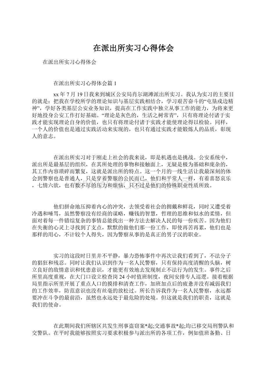 在派出所实习心得体会.docx