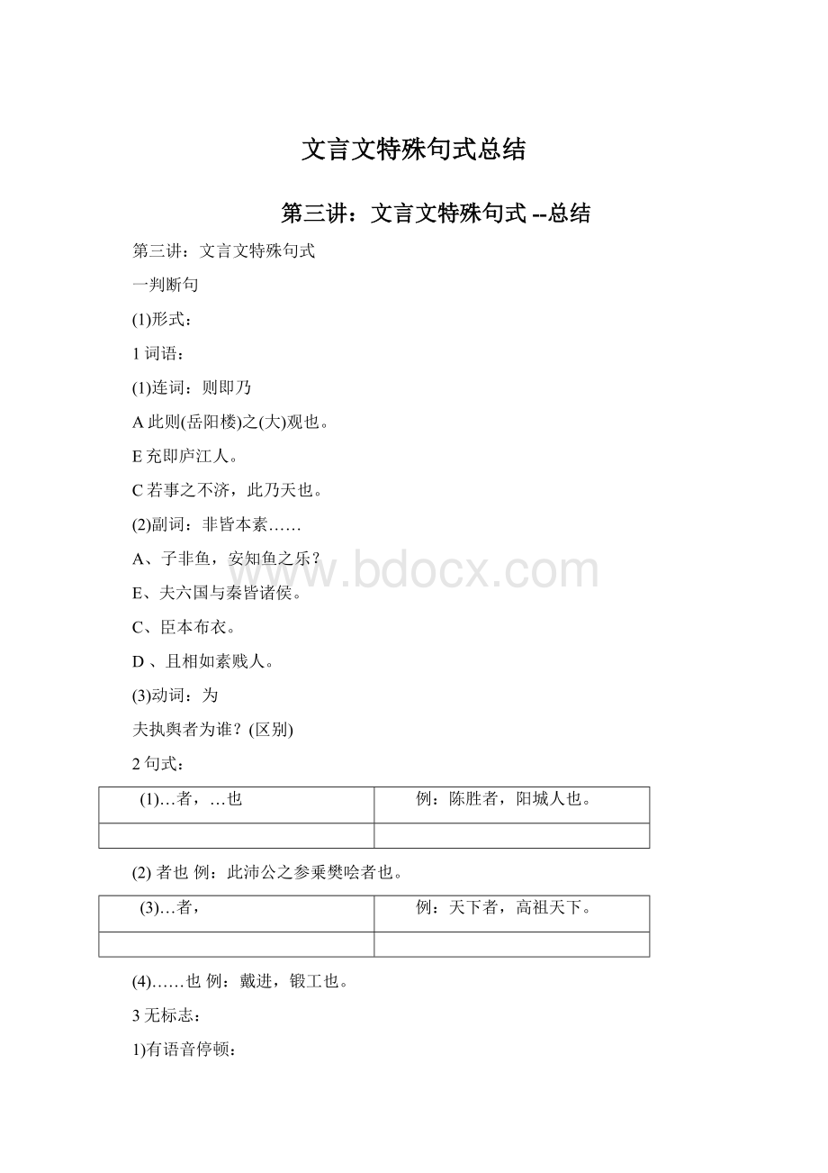 文言文特殊句式总结Word文档下载推荐.docx_第1页