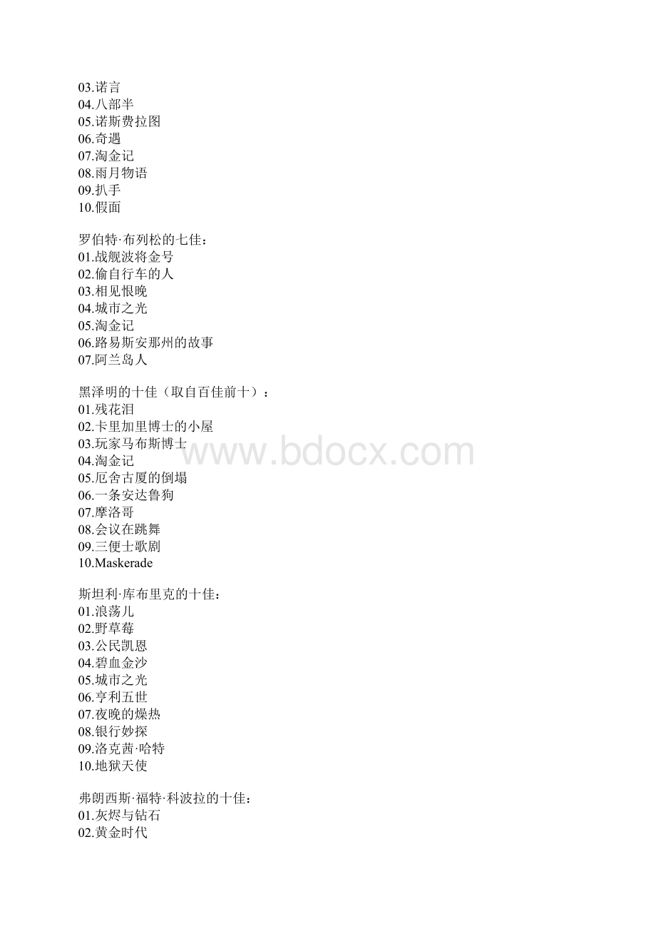 大导演经典电影单Word文件下载.docx_第2页