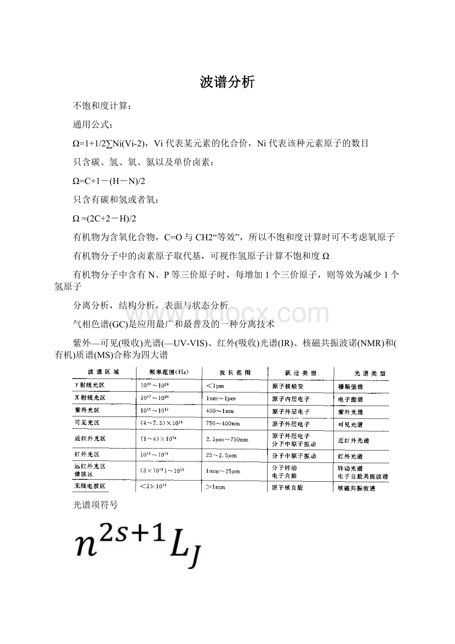 波谱分析Word格式文档下载.docx_第1页