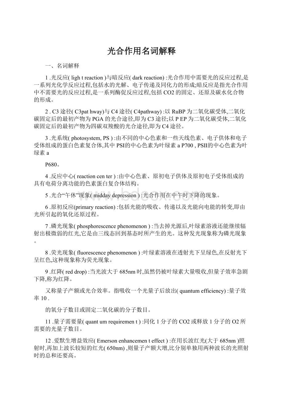 光合作用名词解释Word文档格式.docx_第1页