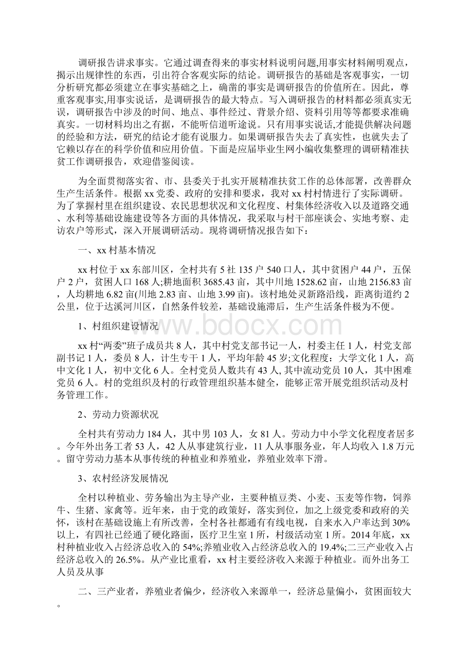 个人精准扶贫调研报告Word下载.docx_第2页