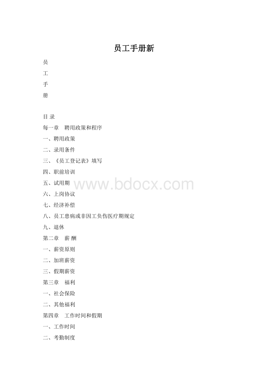 员工手册新Word格式.docx