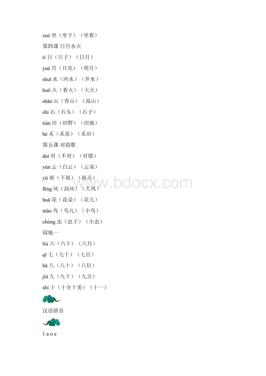 部编版一年级上册语文期末识字表生字组词有拼音.docx_第2页