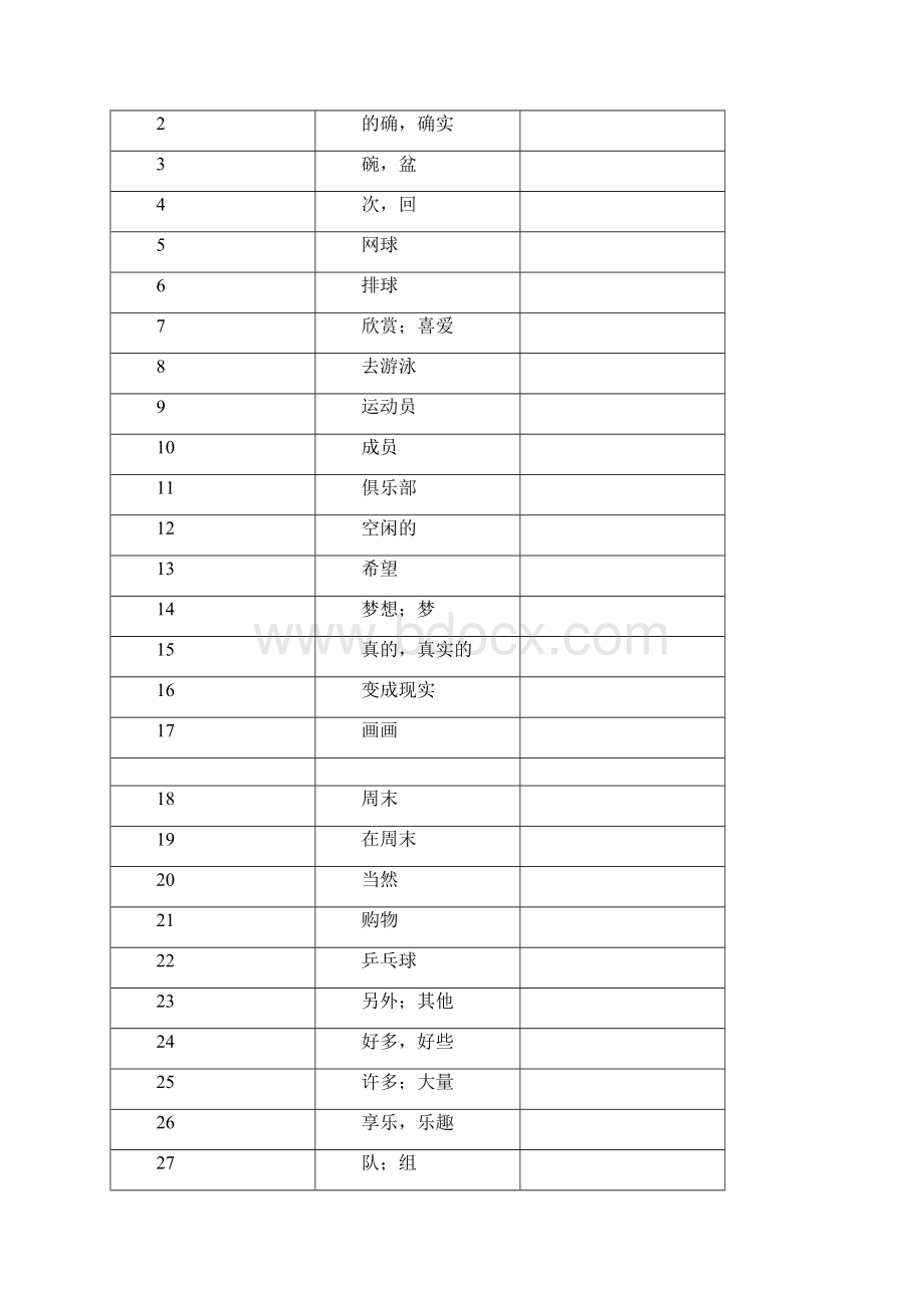 牛津初中英语译林版7A全册单词默写表.docx_第2页