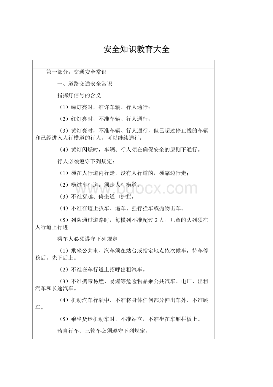 安全知识教育大全文档格式.docx_第1页