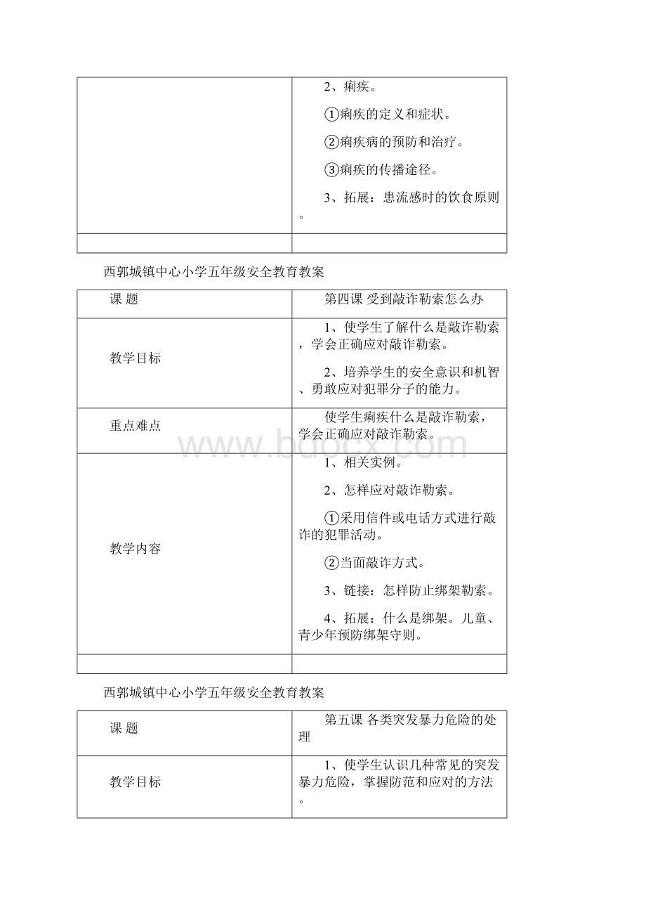 西郭城中小学安全教育读本教案五年级.docx_第3页