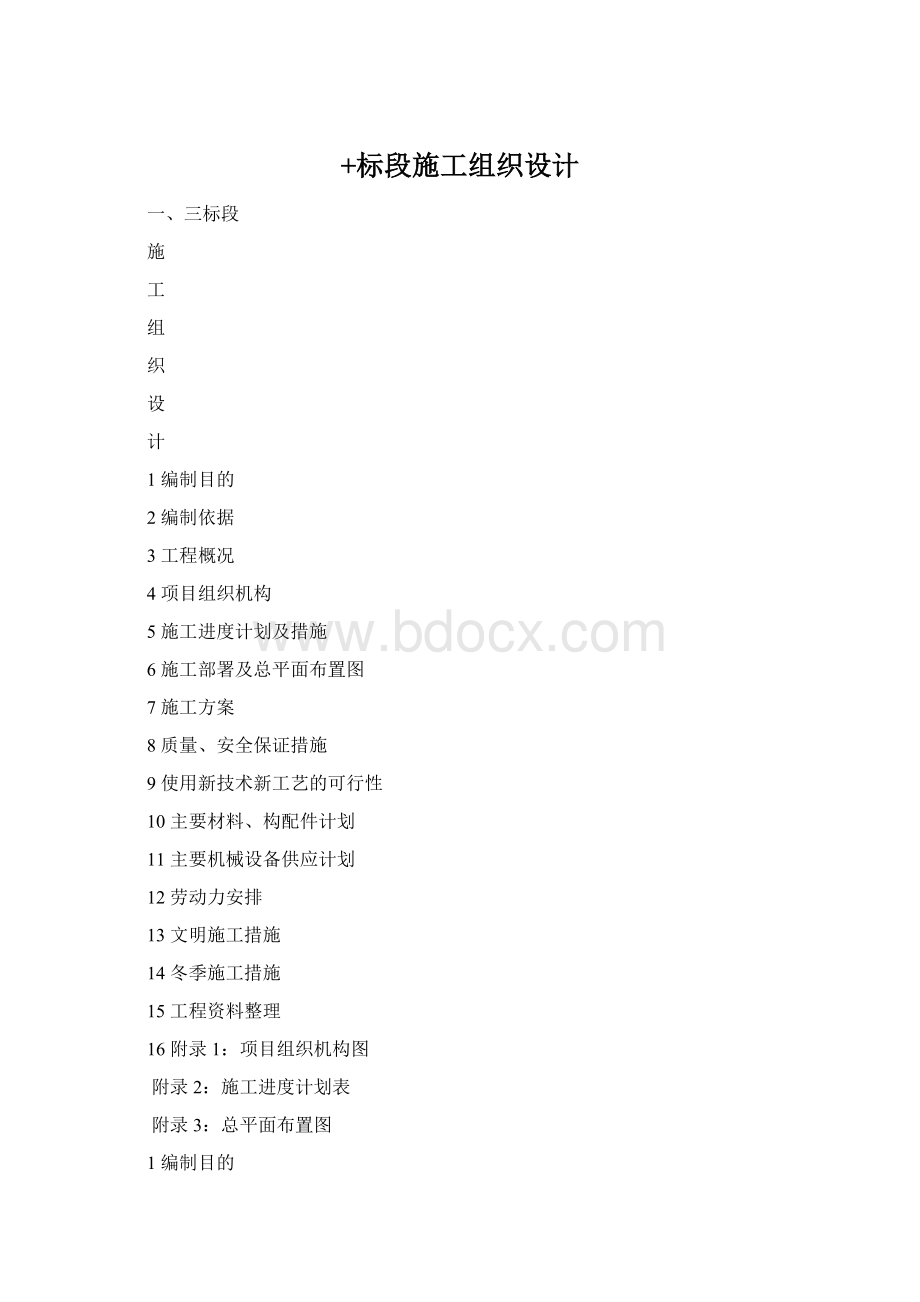 +标段施工组织设计Word格式文档下载.docx