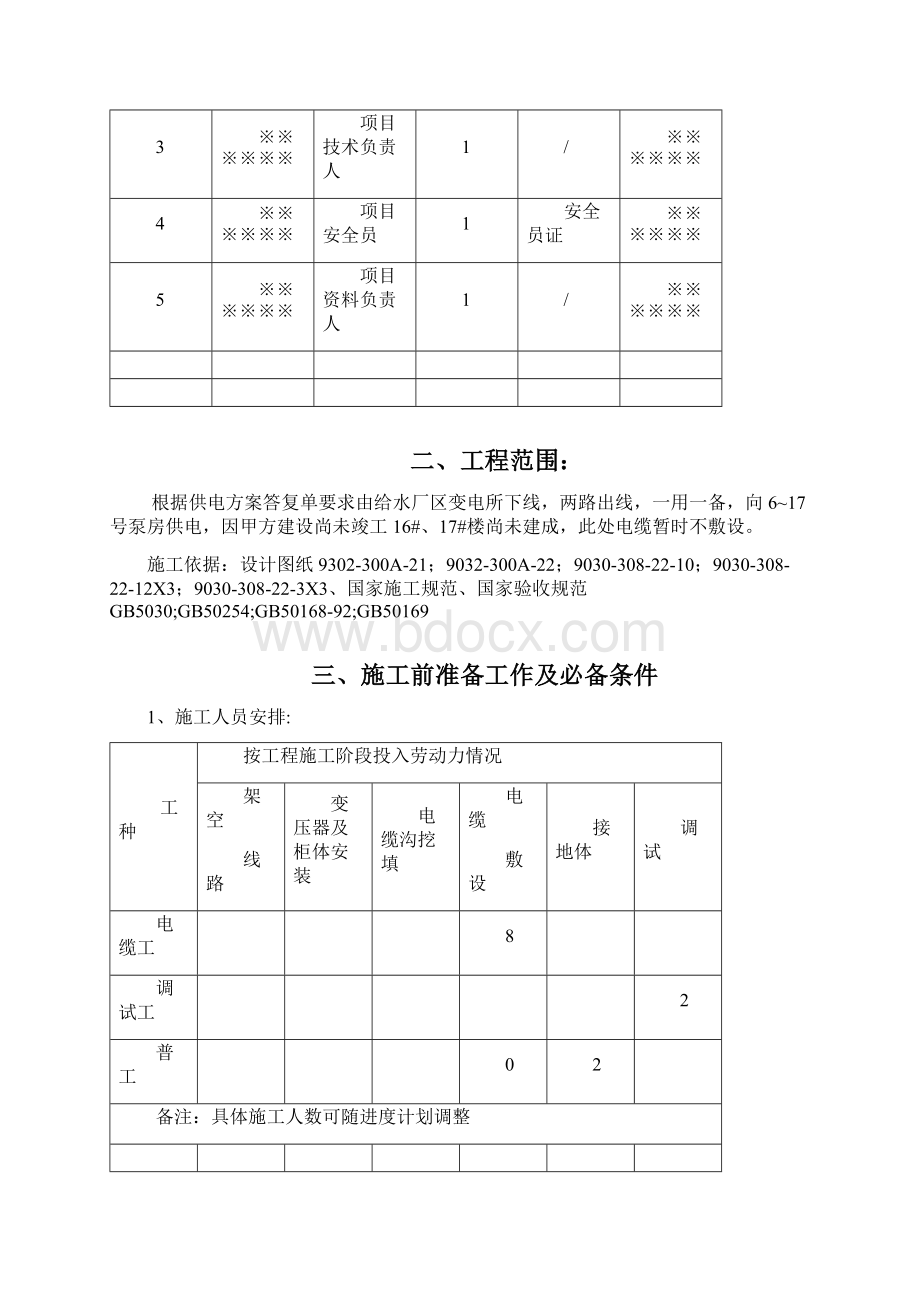 电线电缆敷设工程项目施工组织.docx_第2页