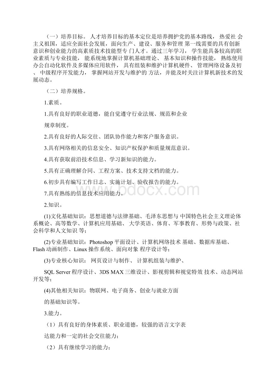 完整版专业人才培养方案体例框架和基本要求改1Word格式.docx_第2页