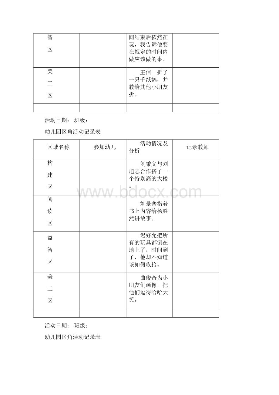 幼儿园园区角活动记录表.docx_第3页