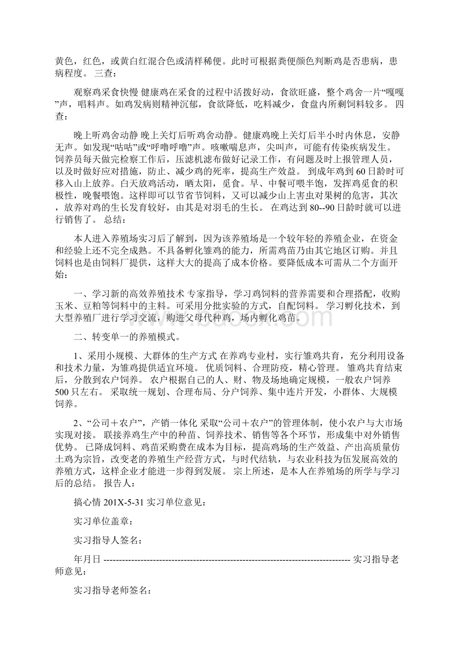 大学学习生实习报告仿土鸡的高效饲养与疾病监控Word文档下载推荐.docx_第3页