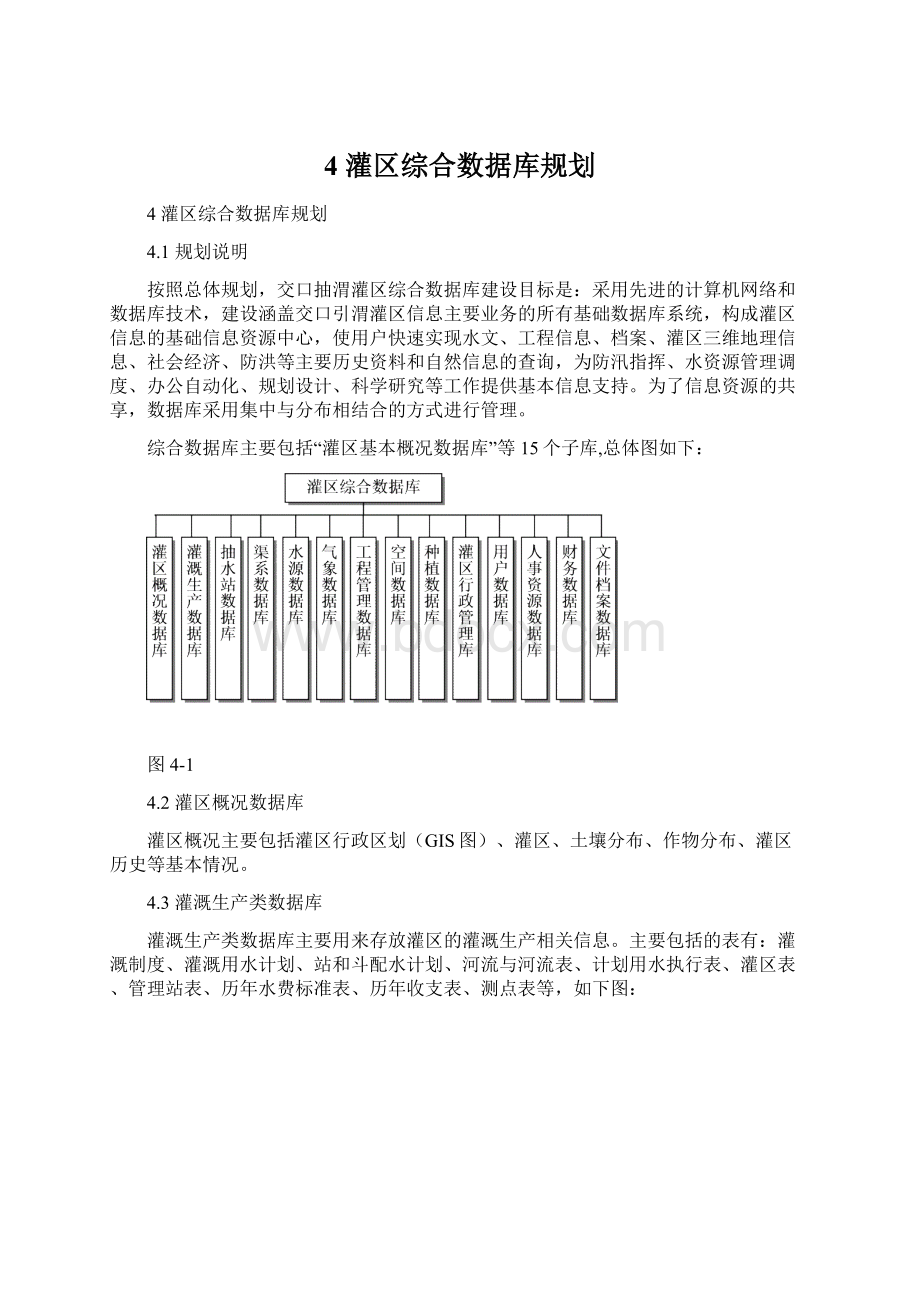 4 灌区综合数据库规划Word文档下载推荐.docx