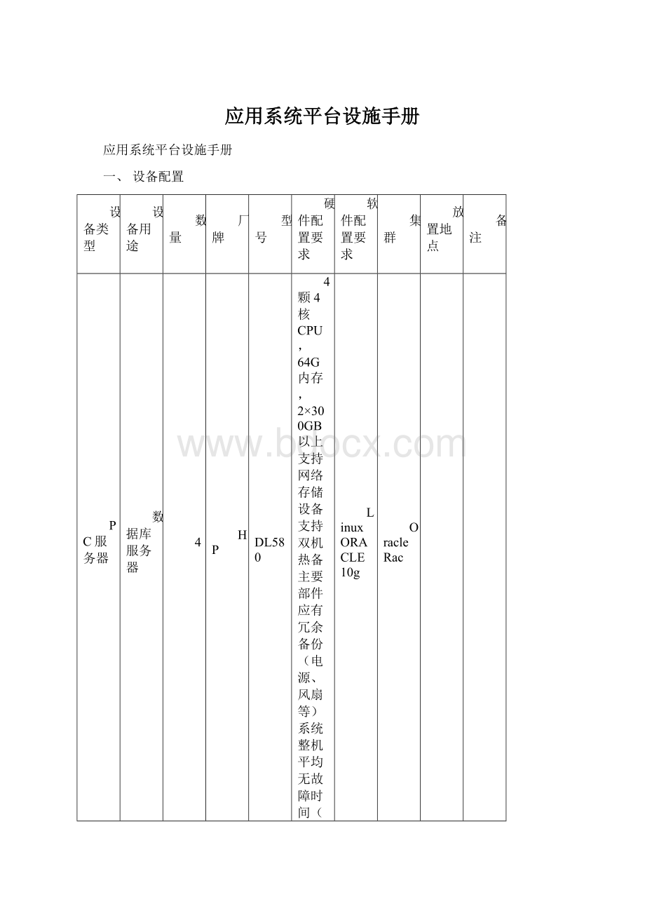 应用系统平台设施手册Word下载.docx_第1页