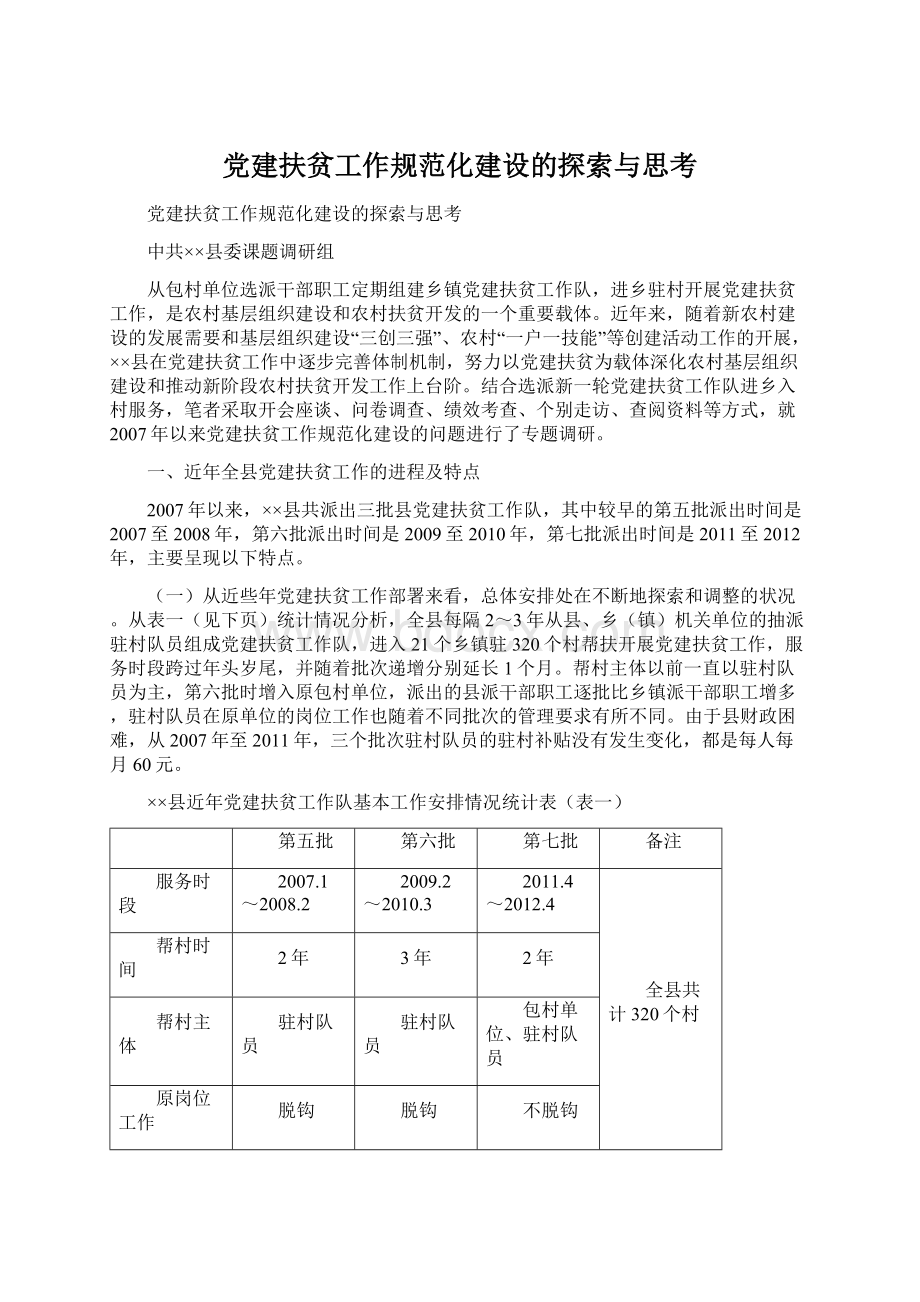 党建扶贫工作规范化建设的探索与思考.docx_第1页