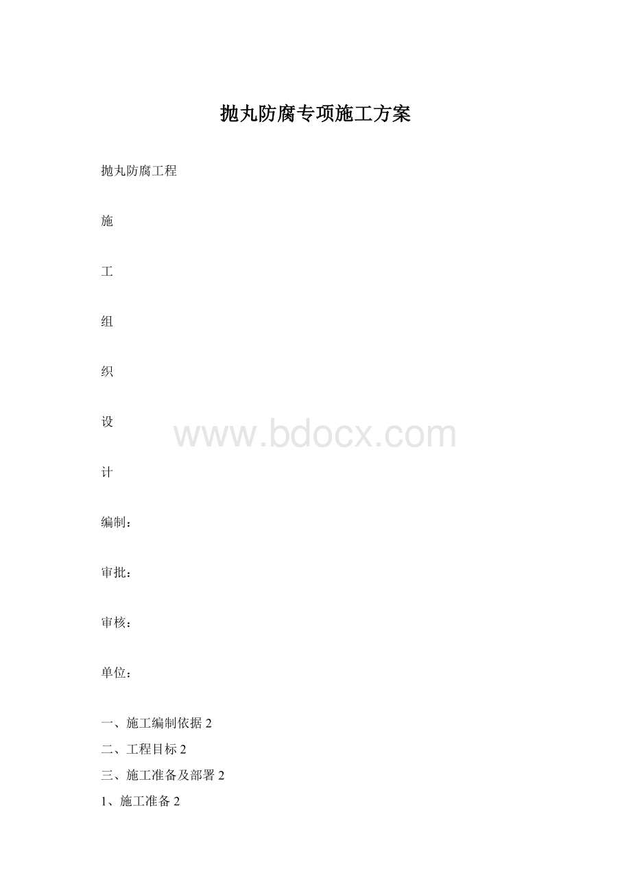 抛丸防腐专项施工方案.docx