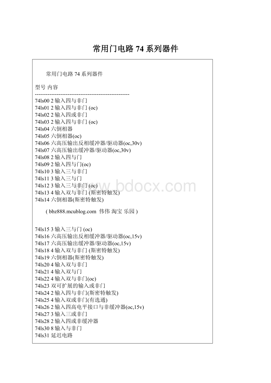 常用门电路74系列器件.docx