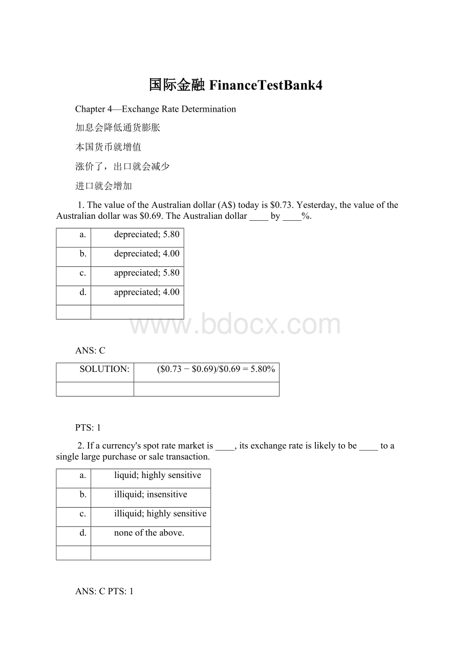 国际金融FinanceTestBank4Word下载.docx