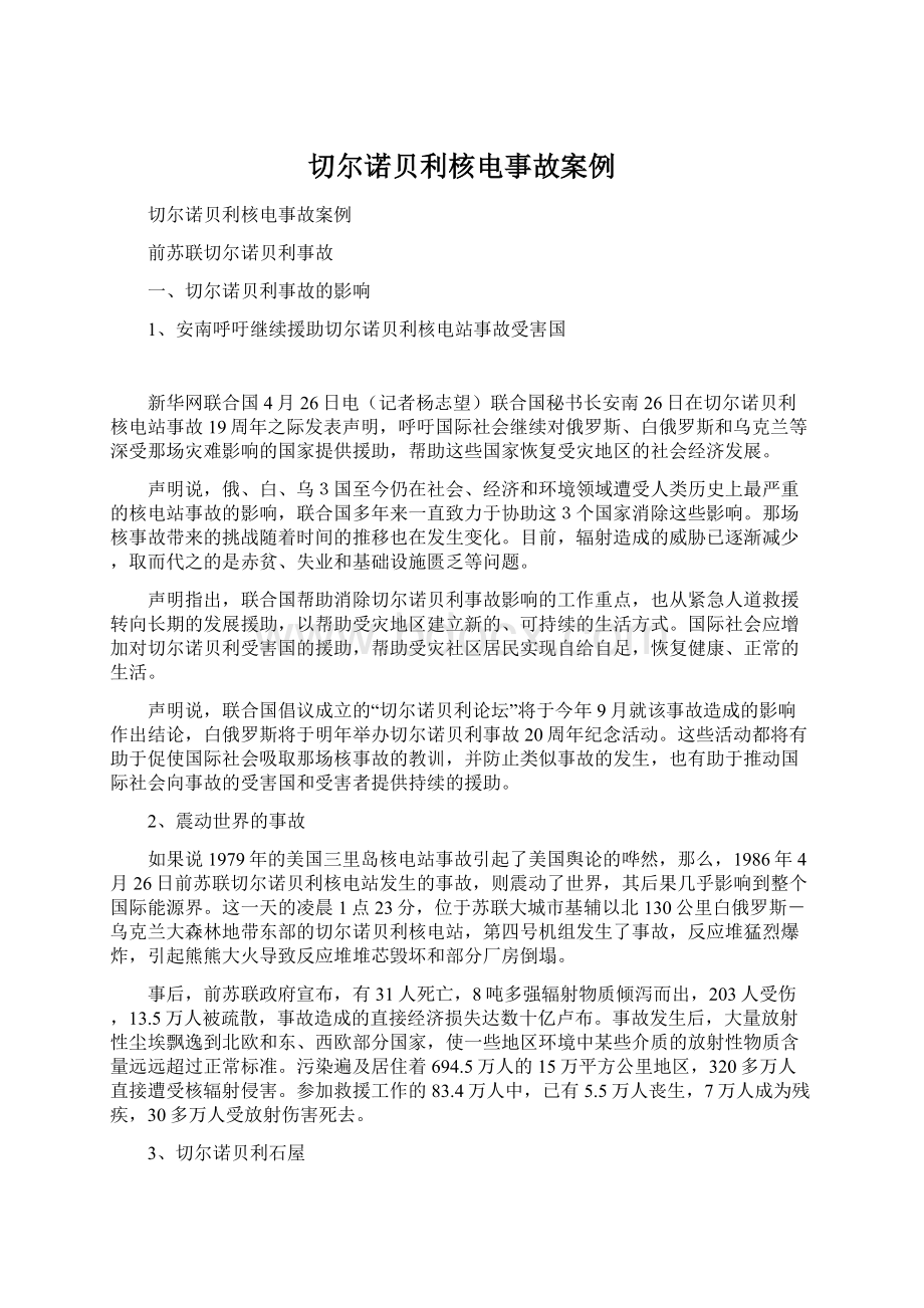 切尔诺贝利核电事故案例文档格式.docx