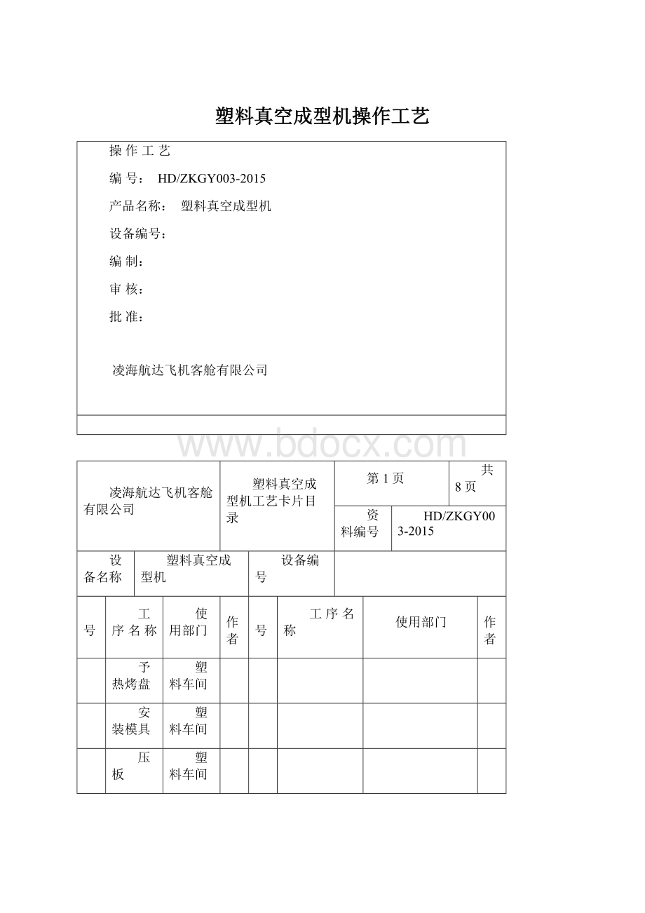 塑料真空成型机操作工艺Word文件下载.docx