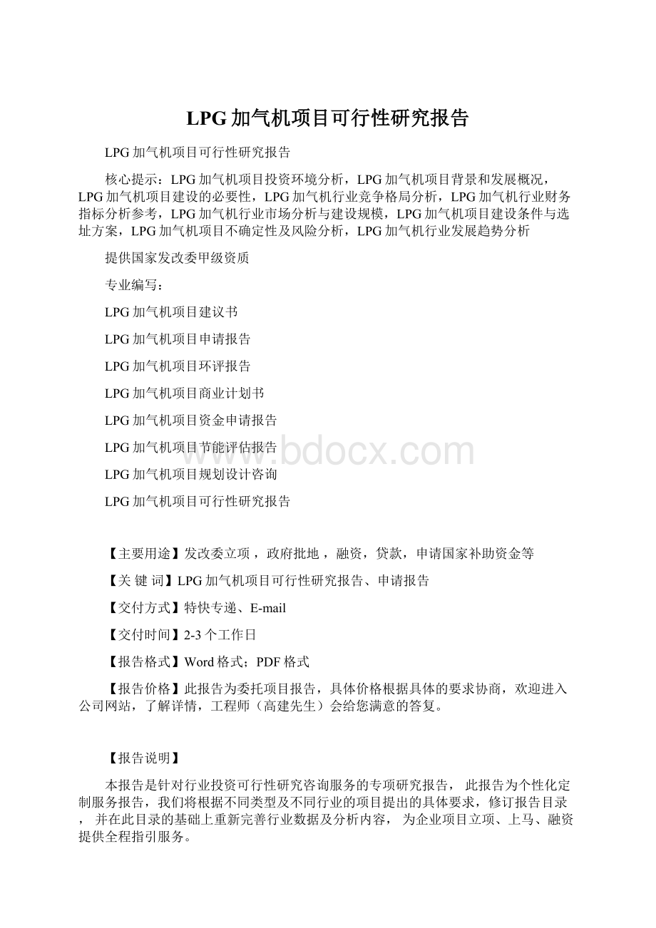 LPG加气机项目可行性研究报告Word下载.docx_第1页