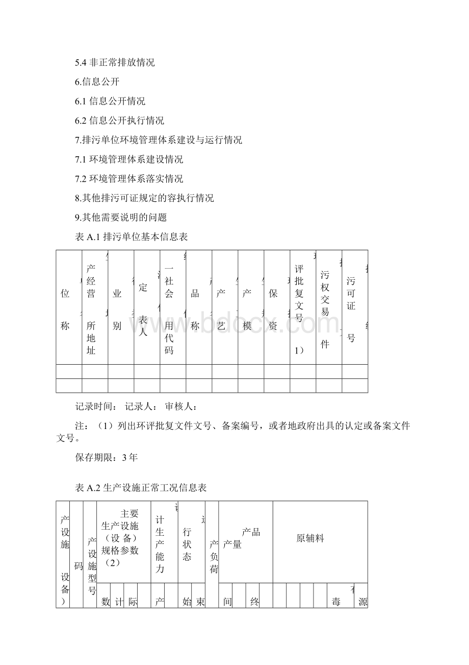 新版企业环境管理台账模板Word文档格式.docx_第2页