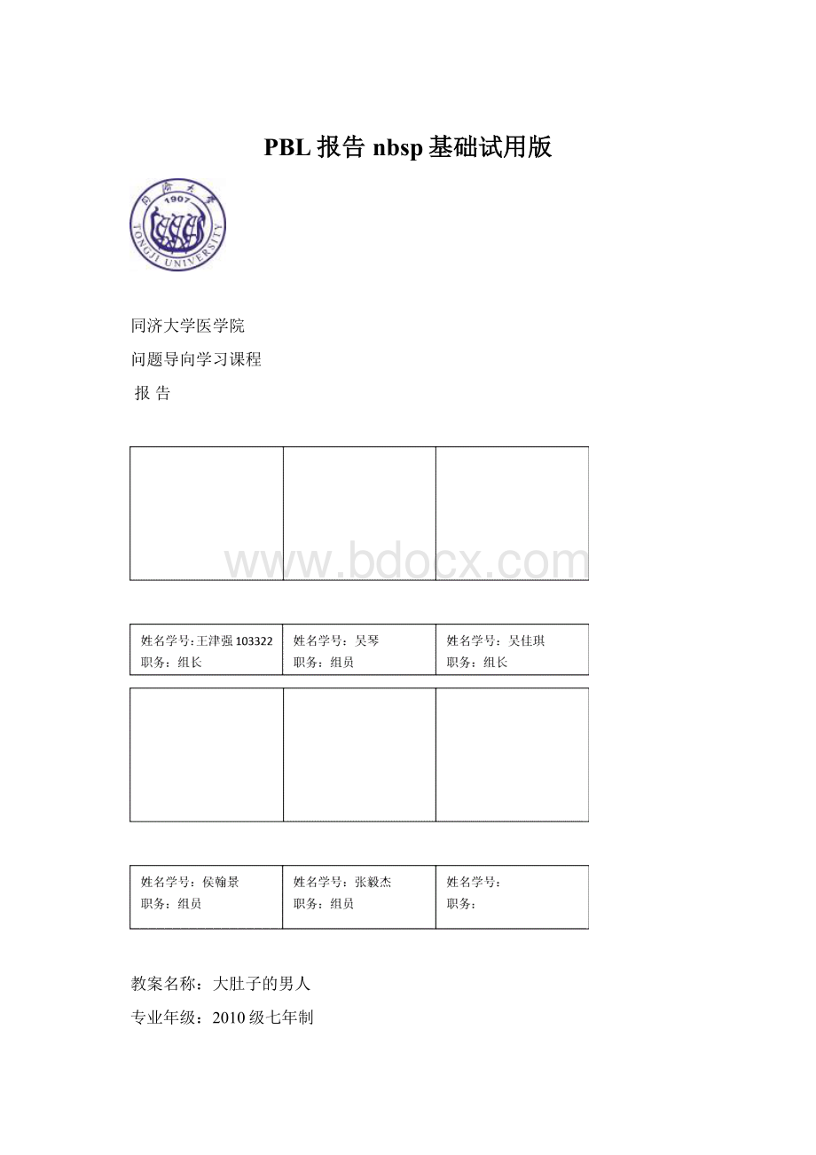 PBL报告nbsp基础试用版Word文档下载推荐.docx