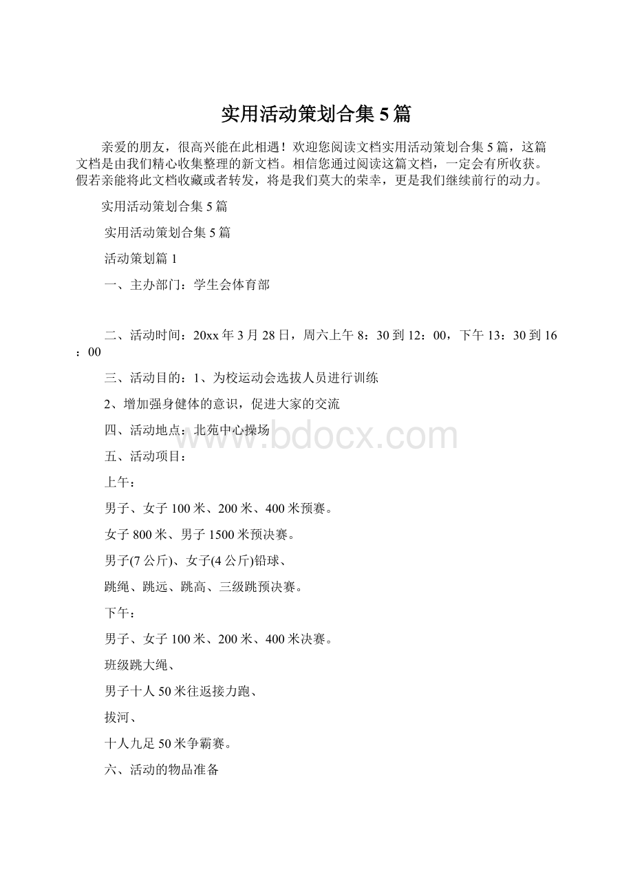 实用活动策划合集5篇.docx