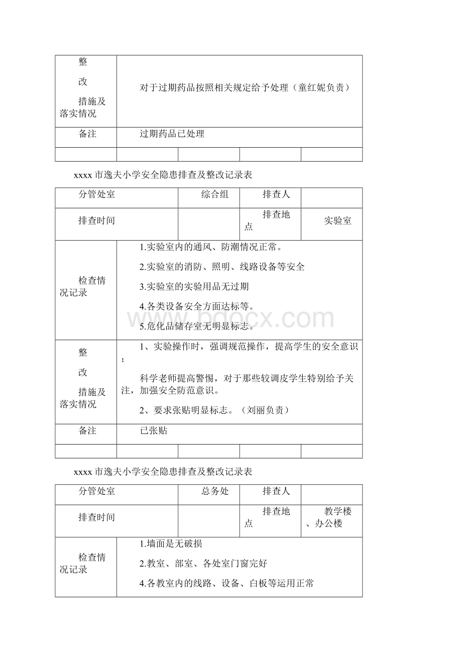 安全隐患排查及整改记录表通用资料整理.docx_第3页