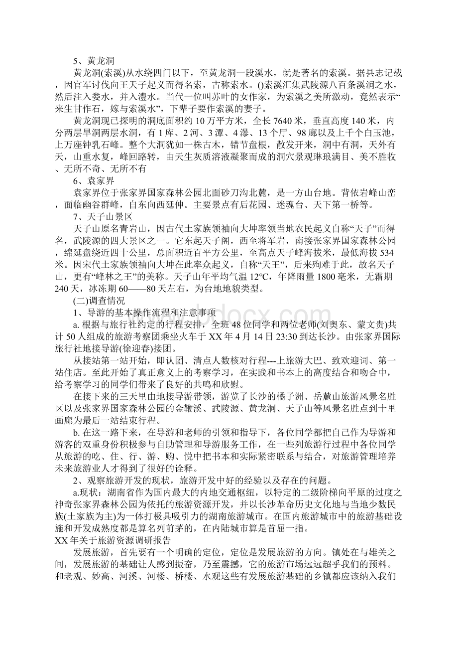 XX年关于旅游资源调研报告Word文件下载.docx_第3页