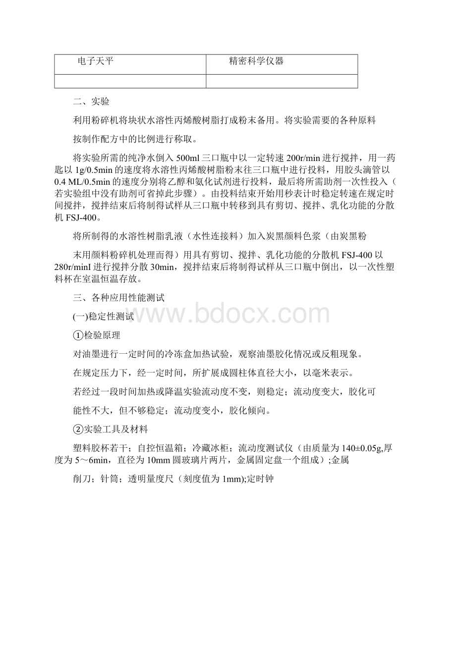 丙烯酸树脂水性油墨配方设计及优化Word下载.docx_第2页