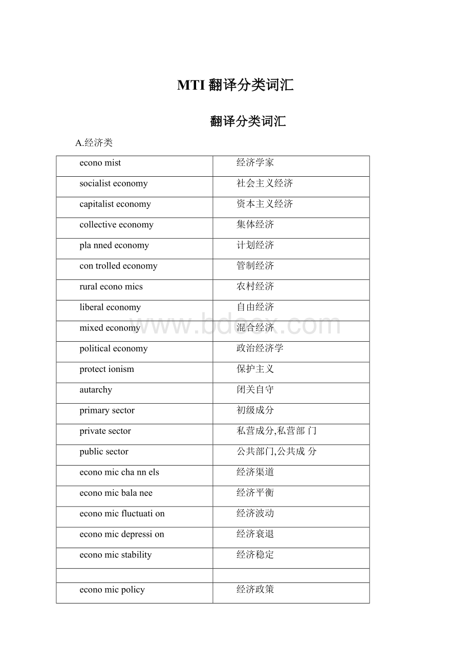 MTI翻译分类词汇.docx_第1页