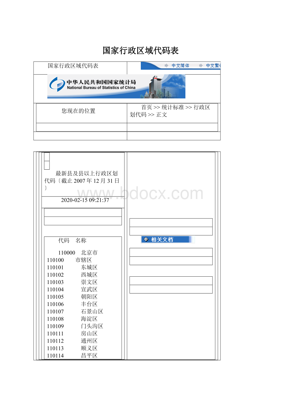 国家行政区域代码表.docx_第1页