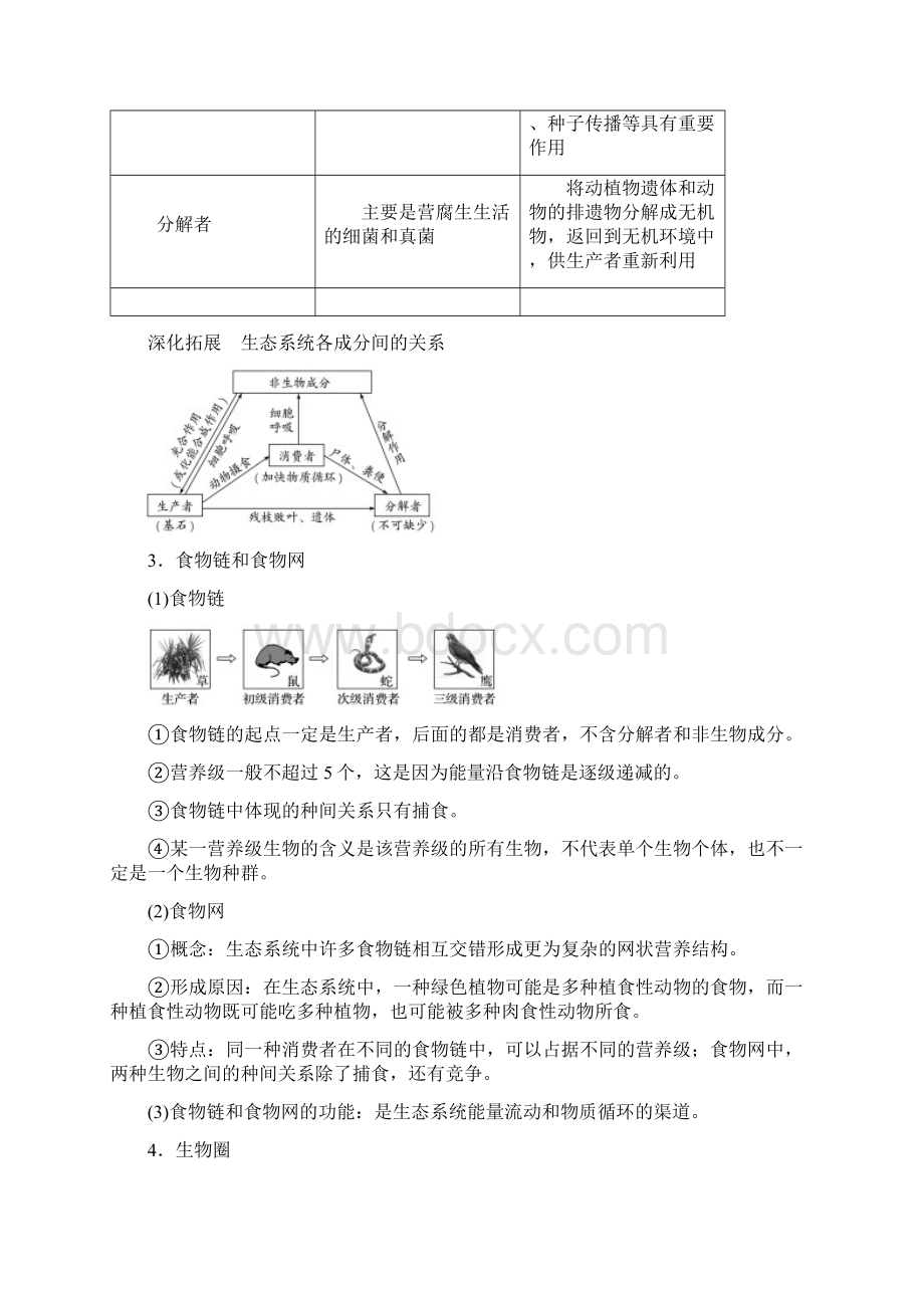 届高考生物一轮复习第九单元生物与环境第32讲生态系统的结构与能量流动备考一体学案苏教版Word文档格式.docx_第2页