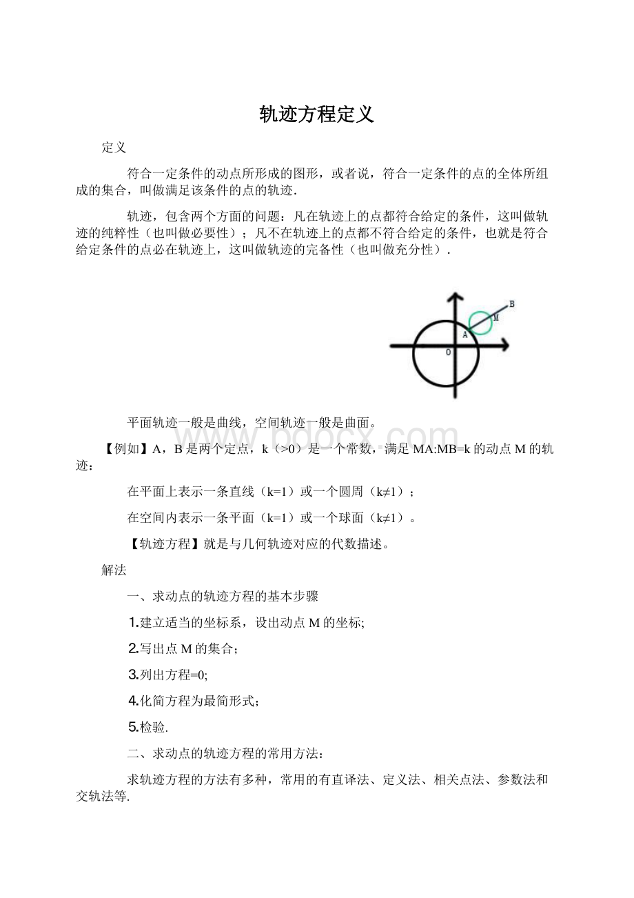 轨迹方程定义.docx