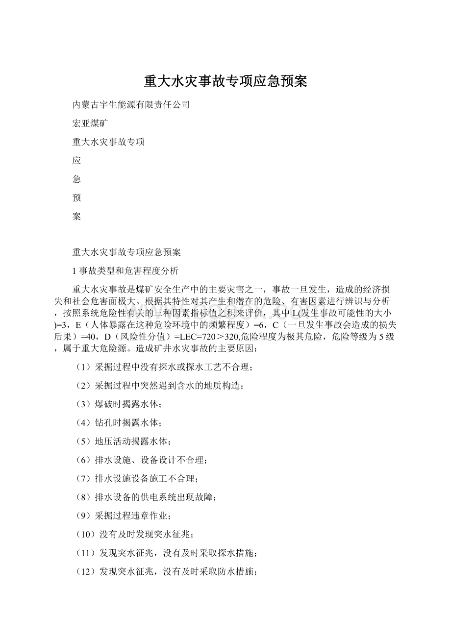 重大水灾事故专项应急预案Word文档格式.docx_第1页