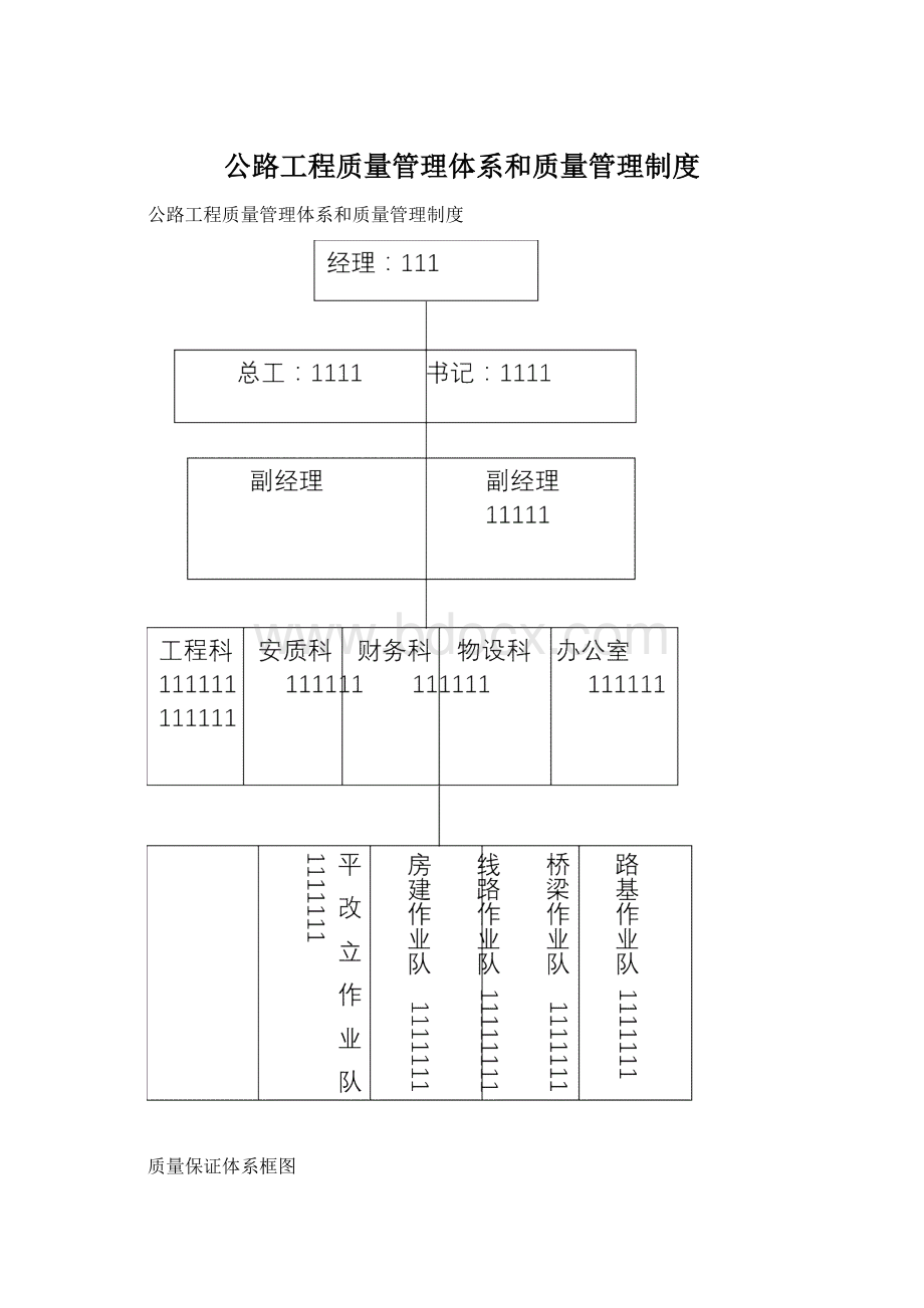 公路工程质量管理体系和质量管理制度.docx_第1页