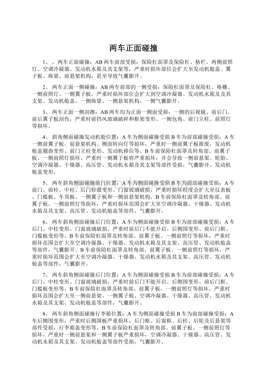 两车正面碰撞文档格式.docx_第1页