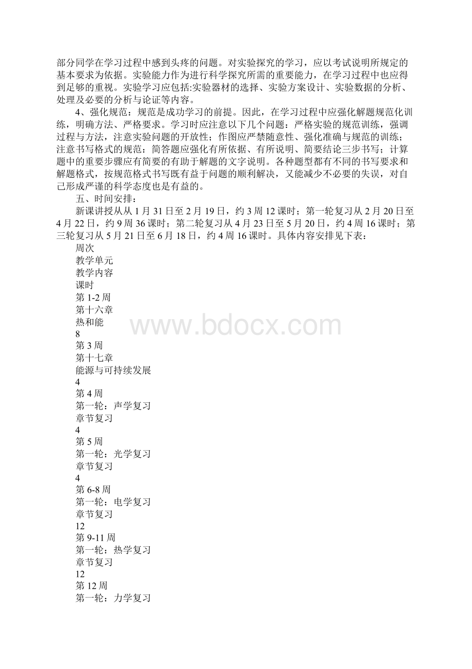 20xx九年级物理下学期教学工作计划.docx_第2页